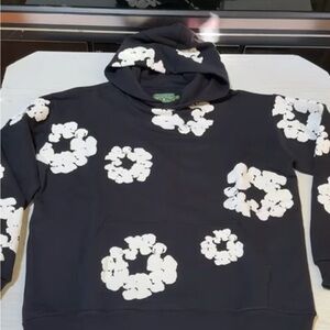 Black and white denim tears hoodie